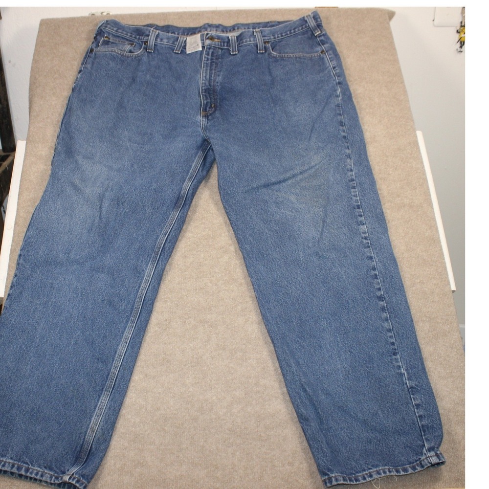 Carhartt Mens B460 DVB Relaxed Fit Denim Jeans Blue 48x32 Workwear Pants